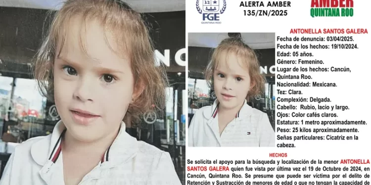 Desesperada búsqueda: activan Alerta Amber por Antonella Santos de 5 años