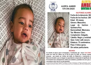 Desaparición de bebé en Cancún activa Alerta Amber en Quintana Roo