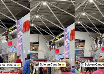 Hombre se tira del techo de la terminal de ADO en Cancún