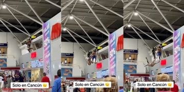 Hombre se tira del techo de la terminal de ADO en Cancún