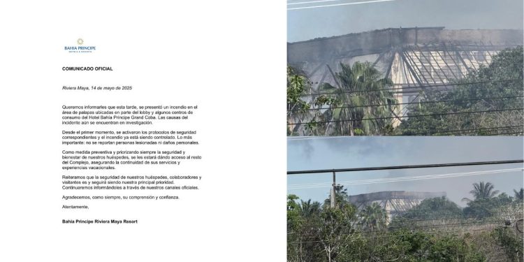 Hotel Bahía Príncipe envía comunicado para aclarar incendio