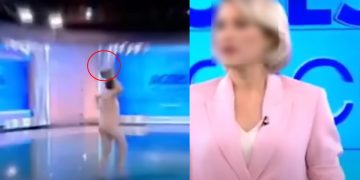 Mujer desnuda ataca a famosa conductora