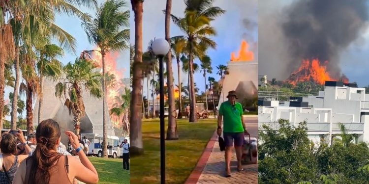 Incendio en Hotel Bahía Príncipe en Tulum: lobby con perdida total