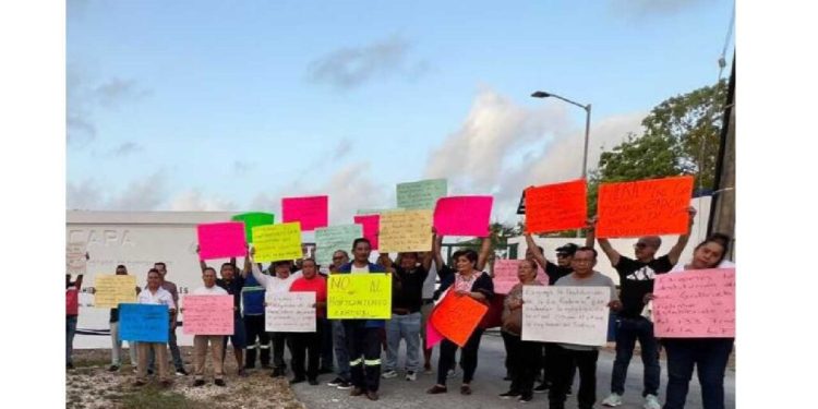 Trabajadores de Aguakan Afectan Suministro de Agua en Cancún