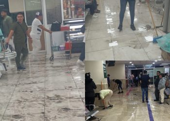 Hospital del IMSS inundado por fuertes lluvias en CDMX