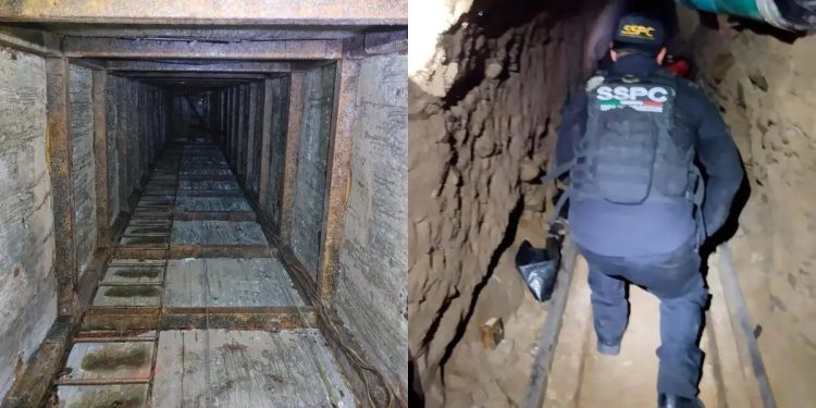 Túnel de 400 metros en Culiacán deja al descubierto arsenal
