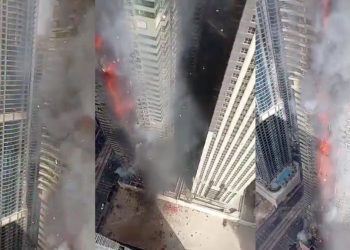 Incendio en la torre Marina Pinnacle de Dubai evacua a 3,820 personas