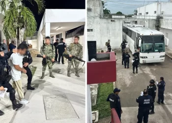 Internos del penal de Cancún son reubicados en operativo conjunto de SSC y Marina