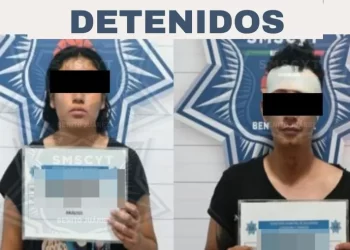 Pareja es arrestada por agresión en la Región 235 de Cancún