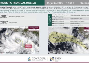 Se forma tormenta tropical “Dalila” en el Pacífico mexicano