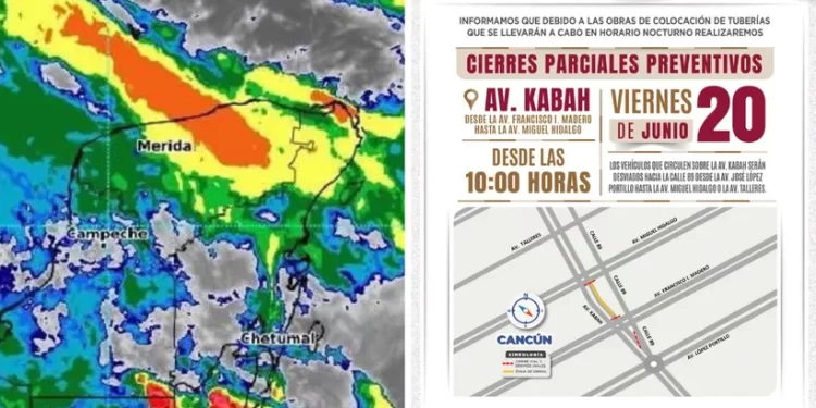 Anuncian cierre de la Avenida Kabah por trabajos nocturnos