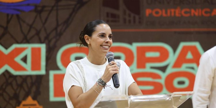 Inaugura Ana Paty Peralta la XI Copa Internacional de Basquetbol Cancún 2025