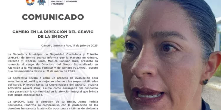 Renuncia directora del GEAVIG en Cancún, confirma la SMSCyT