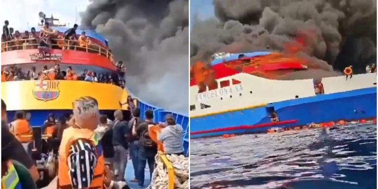 Incendio en ferry en Indonesia deja cinco muertos