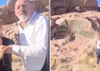 Graban a turistas destruyendo naturaleza en Potrerillos
