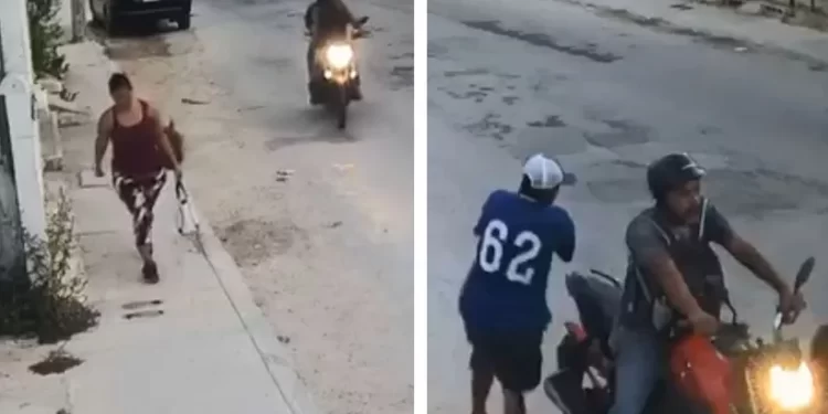 Mujer es asaltada por sujetos en moto en Villas del Mar 1 de Cancún