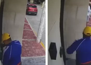 Ladrón en SM 20 Cancún intenta abrir casa captado en video