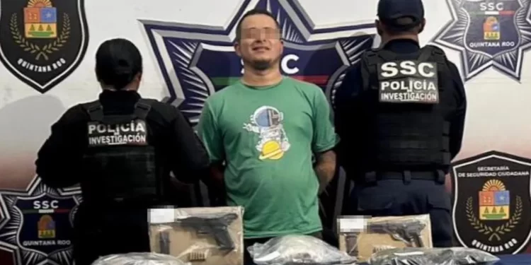Cae sujeto armado con droga en fraccionamiento Cancún