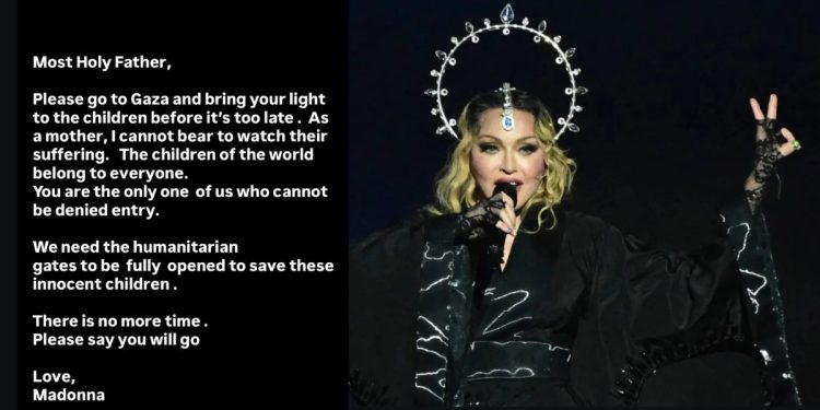 Madonna busca que niños de Gaza no mueran de hambre