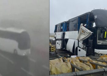 Impactante accidente de autobús en autopista rusa
