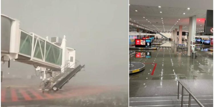 Usuarios del AICM atrapados más de 12 horas por lluvias en CdMx
