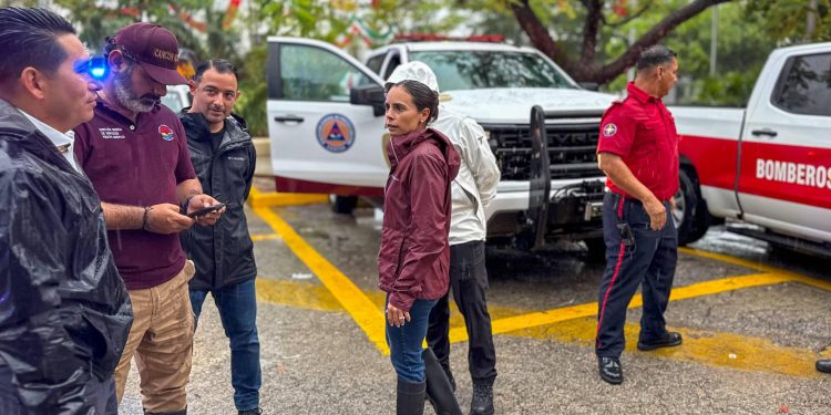 Ana Paty Peralta activa operativo tormenta en Cancún