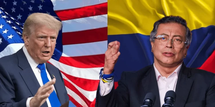 Representantes de Estados Unidos y Colombia durante el anuncio de la nueva fuerza conjunta antidrogas para Latinoamérica.