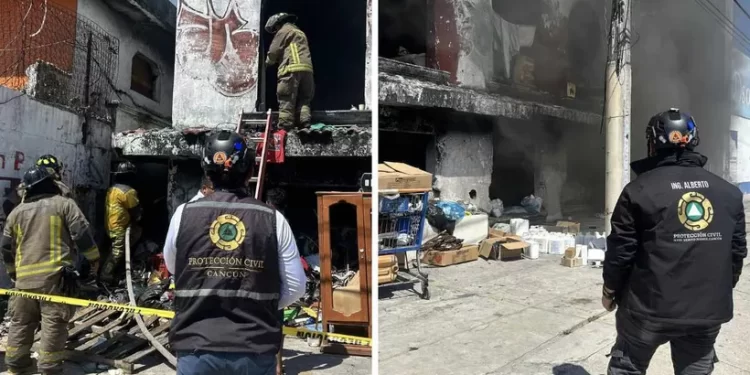 Bomberos sofocan incendio en edificio abandonado en la Av. López Portillo