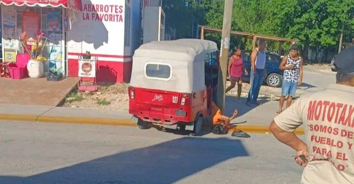 Mototaxista herido por sicarios en Paraíso Maya de Cancún