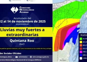 Activan Operativo Tormenta por intensas lluvias en Quintana Roo