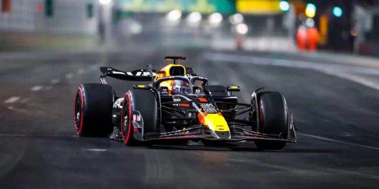 Circuito de Las Vegas iluminado previo a la carrera de F1