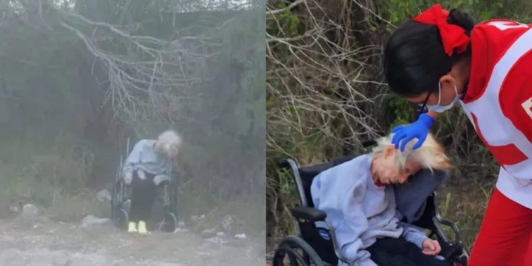 Hallan a abuelita en silla de ruedas abandonada en Matamoros