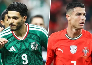 Afición emocionada por el partido de práctica México vs Portugal.