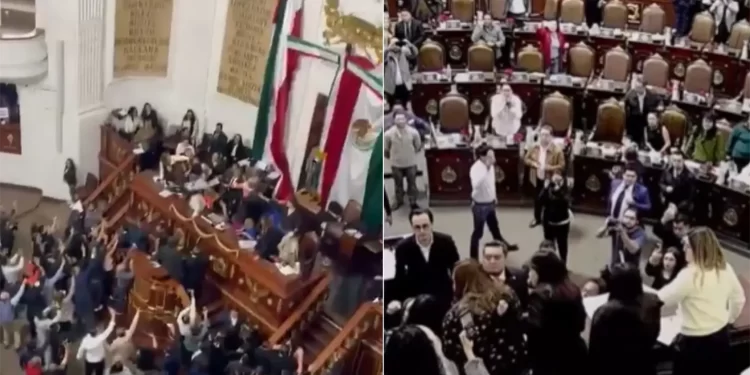 Se registra riña en el Congreso de la CDMX durante debate por el Instituto de Transparencia