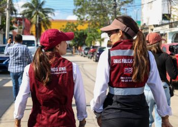 Ana Paty Peralta supervisa repavimentación en avenida Kabah