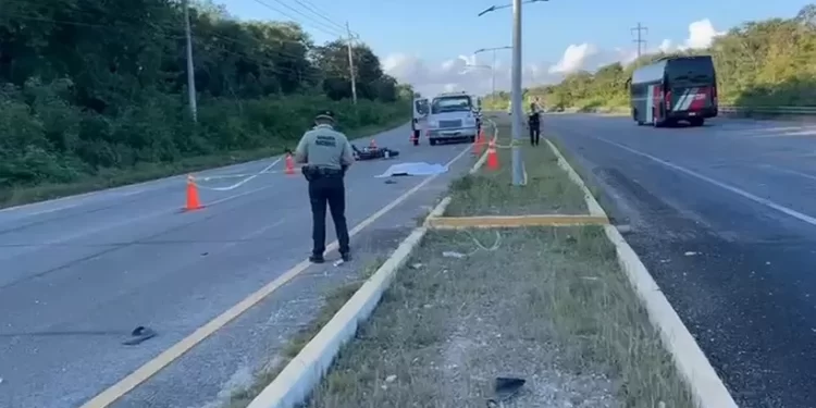 Accidente en carretera Playa del Carmen-Tulum deja un motociclista sin vida