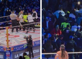 Aficionado invade el ring en la Arena México durante lucha de Bandido y Templario
