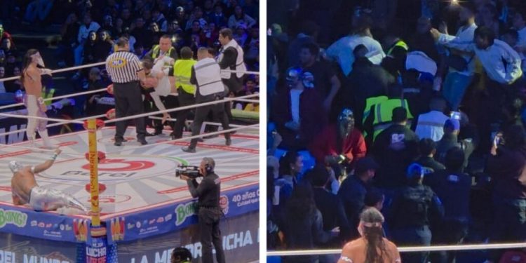 Aficionado invade el ring en la Arena México durante lucha de Bandido y Templario