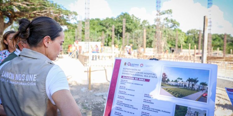 Supervisa Ana Paty Peralta avance del Hospital de Bienestar Animal