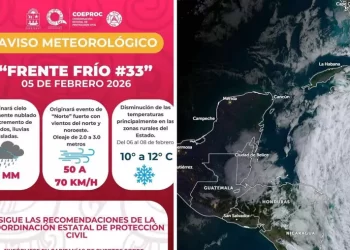 Efectos del Frente Frío 33 seguirán en Quintana Roo