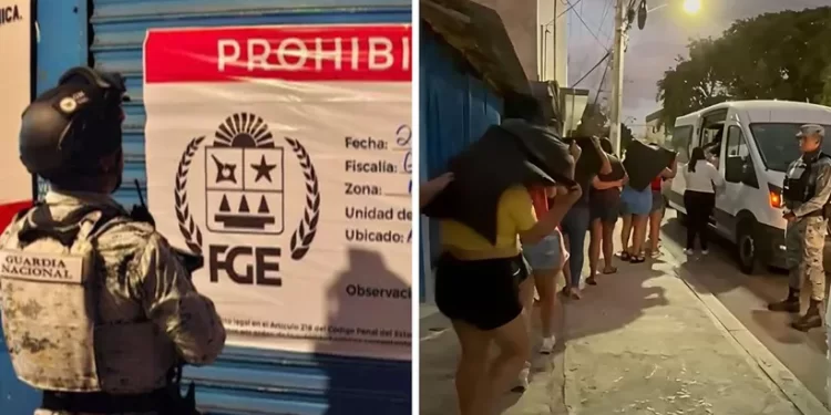 Rescatan a 18 mujeres tras cateo en bar de Playa del Carmen