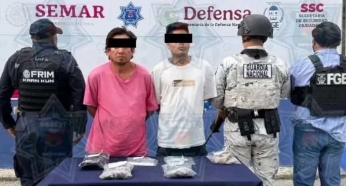 Con 175 dosis de droga, detienen a dos hombres en Cancún
