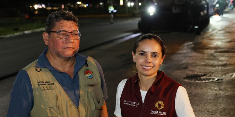 Supervisa Ana Paty Peralta modernización de la avenida Kabah