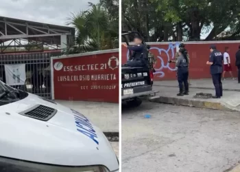 Arrestan a alumno con cuchillo dentro de secundaria en Cancún