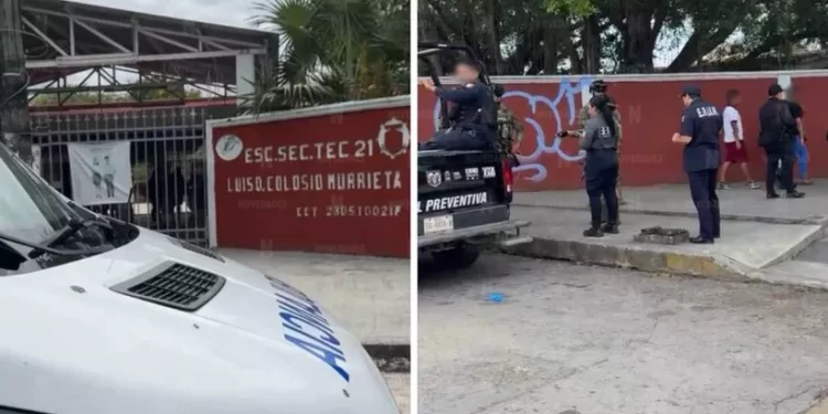 Arrestan a alumno con cuchillo dentro de secundaria en Cancún