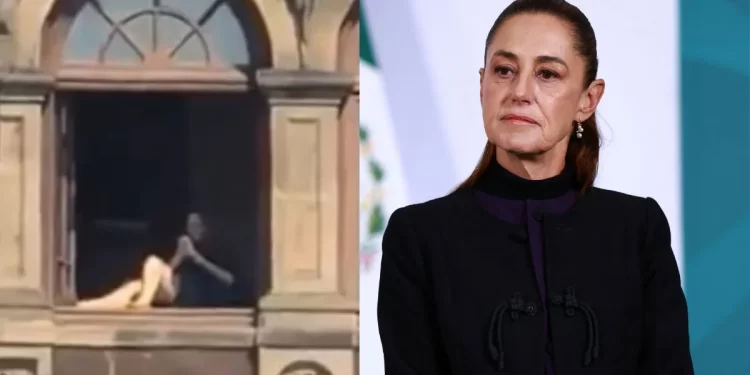 Sheinbaum confirma que mujer tomó el sol desde ventana de Palacio Nacional
