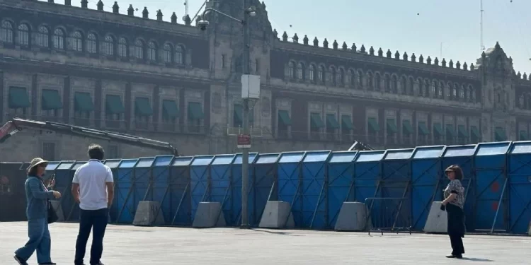 Blindan Palacio Nacional y Centro Histórico a dos días del 8M