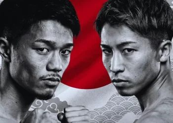 Naoya Inoue y Junto Nakatani durante el anuncio de su pelea en el Tokyo Dome