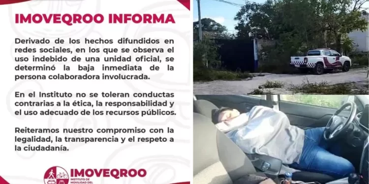 Por quedarse dormido; Imoveqroo separa a empleado tras uso irregular de vehículo oficial