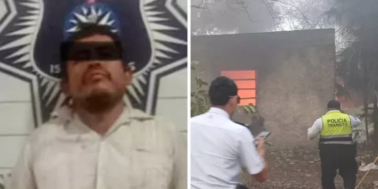 Arrestan a hombre por incendiar vivienda en Isla Mujeres